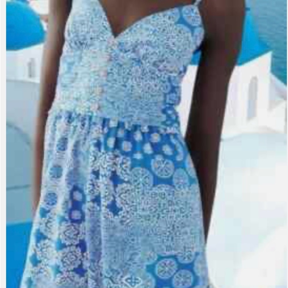 Zara Blue Jumpsuit with Paisley Print